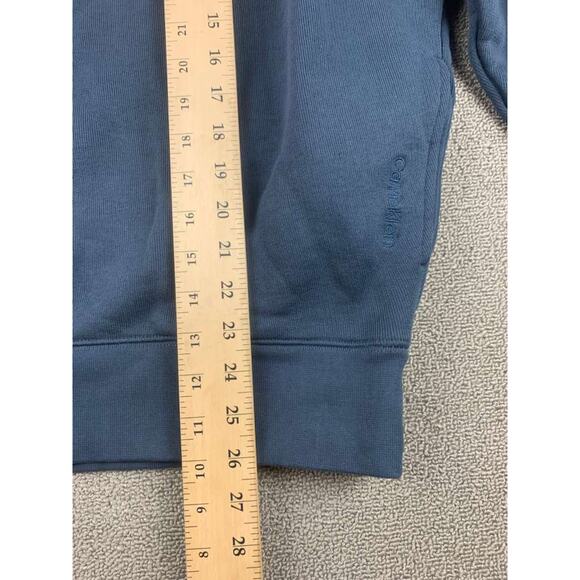 Calvin Klein Sweatshirt Men M Blue Pullover Crewneck Long Sleeve Ribbed Hem - Picture 7 of 8